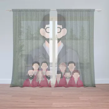 Záclona Sablio Záclony Money heist Profesor a jeho tým Zelená: 2ks 150x250cm