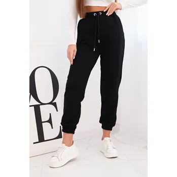 Kesi Dámské bavlněné kalhoty s gumou v pase Barva: Černá, Velikost: M