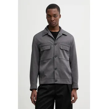 Pánská bunda Bunda s příměsí vlny HUGO Juliano243F1 50556701 šedá 90X, vel. 56