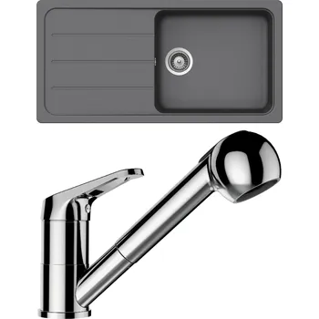 Granitový dřez Set Schock S23-7 (dřez Formhaus D-100L Croma + baterie Cosmo.120 Chrom)