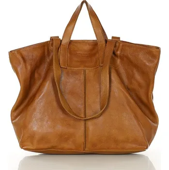 Kabelka MARCO MAZZINI camel shopper kožená kabelka (vs56b) Velikost: ONE SIZE