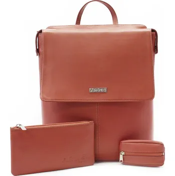 Peněženka Arwel Tmavě růžová sada dámského batohu, etue a klíčenky 412-1660-0023-2418-35