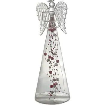 Svícen Svícen Anděl pro čajovou svíčku - bezbarevný s červenou perletí