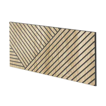 Obklad Lamele 3D Lamelový panel SEVILLA - DUBOVÁ DÝHA, 600 x 300 mm, ČERNÝ MDF PANEL
