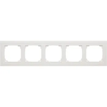 vypínač Rámeček 5 násobný, skleněný, Simon 55 Nature TRN5/170, bílá