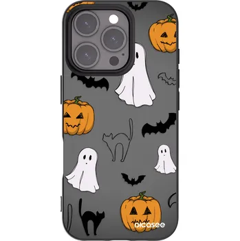 Pouzdro na mobilní telefon Picasee silikonový černý obal pro Apple iPhone 16 Pro - Spooky crew