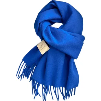 Šála Dámská šála 135–175 cm Jednobarevná měkká vlněná šála s třapatými konci Elegantní hřejivý módní doplněk vhodný pro podzimní a zimní období tmavě modrá
