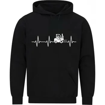 Pánská mikina Pánská mikina Kardiogram a Vysokozdvižný Vozík (Velikost: 5XL, Barva: Černá)
