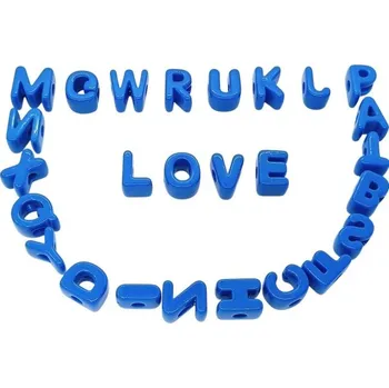 Sada akrylových korálků 20 mm písmenka A–Z s 6mm otvorem 26 ks Velké korálky pro výrobu šperků Náramky náhrdelníky dekorativní tvoření modrá