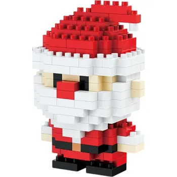 ostatní stavebnice Vánoční stavebnice 6,8 x 4,8 x 3,6 cm 200 dílků Postavička Santa Clause s čepicí Detailní mini model pro sváteční dekoraci a skládání