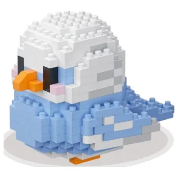 ostatní stavebnice Stavebnice 7,6 x 10 x 5,5 cm Modro-bílá andulka z mini kostiček 242 dílků Pohyblivá křídla Kreativní dekorativní model pro děti i dospělé