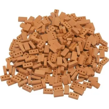 ostatní stavebnice Sada 50 ks stavebních mini cihel s otvory 16 x 8 x 4,5 mm Realistické cihličky pro modely a miniatury Kreativní drobné stavební dílky
