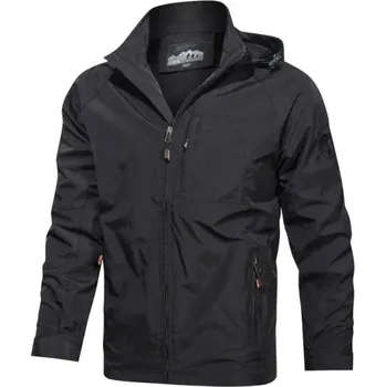 Pánská zimní bunda Větruodolné nylonové provedení Zapínání na zip Praktické kapsy Teplá podšívka z nylonu a polyesteru Pohodlná zimní bunda černá S