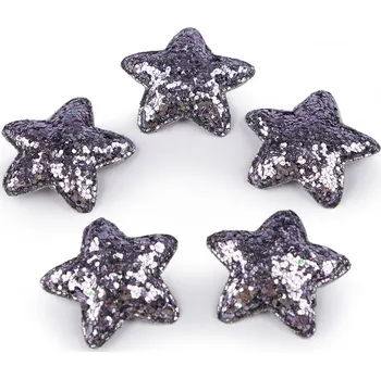 Vánoce Hvězda s glitry Ø35 mm, malé, 12 (6) šedofialová