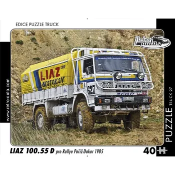 Puzzle RETRO-AUTA TRUCK č.27 Liaz 100.55 D pro Rallye Paříž-Dakar 1985 40 dílků