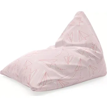 Sedací pytel Sablio Sedací vak Triangl Růžové papírové vlaštovky: 120 x 100 x 100 cm