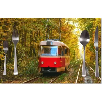 prostírání Sablio Prostírání Červená tramvaj v lese: 40x30cm