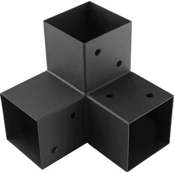 Tesařské kování DOMAX GPY spojka čtvercového nosníku Nastříkaný práškovou barvou černé (C) GPY 90 - 92 x 185 x 182 x 1.5 mm (4 ks)