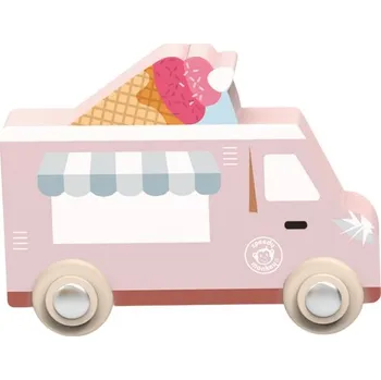Dřevěná hračka Speedy Monkey Utilities Vehicles - Zmrzlinový vůz