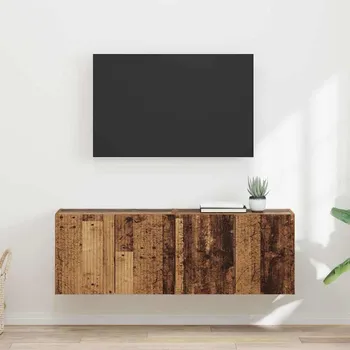 Televizní stolek vidaXL TV wall cabinet Nástěnný 2 pcs Staré dřevo 59,5 x 31 x 40 cm