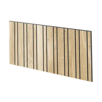 Obklad Lamele 3D Lamelový panel HAARLEM - DUBOVÁ DÝHA, 600 x 300 mm, ČERNÝ MDF PANEL