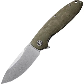 kapesní nůž Petrified Fish PFB01 Terra Stonewashed D2 Khaki Micarta PFB01KAW
