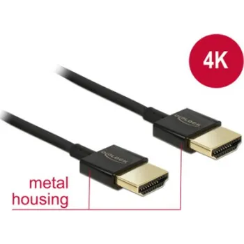 Video kabel Delock Kabel High Speed HDMI s Ethernetem - HDMI-A samec > HDMI-A samec 3D 4K 3 m aktivní Slim Premium 84774