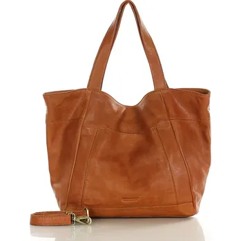 Kabelka MARCO MAZZINI Camel velká dámská kožená shopper kabelka (vs119b) Velikost: ONE SIZE