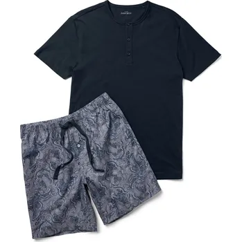 702265 - Tchibo - Krátká pyžamová souprava s tkanými kalhotami - pro muže - vel. XXL 60/62 - barva: modrá/paisley