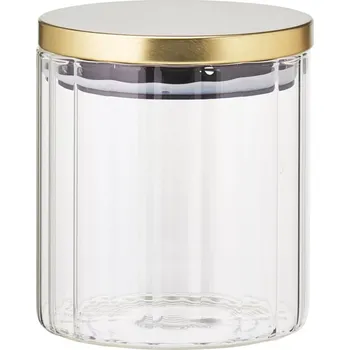 Dóza na potraviny Skleněná dóza na sypké potraviny s víčkem a silikonovým těsněním 650 ml