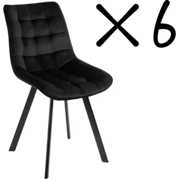 Jídelní židle Set 6 kusů jídelní židle NIKI černá