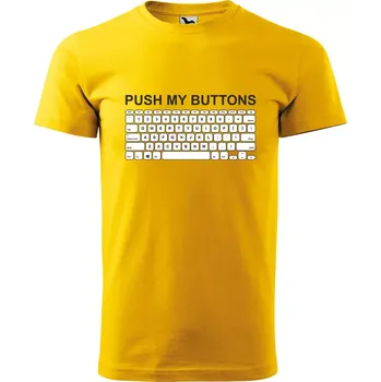 Pánské oblečení Sablio Tričko s potiskem Push my buttons - žluté 2XL