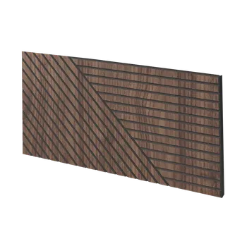 Obklad Lamele 3D Lamelový panel SEGOVIA - DÝHA Z AMERICKÉHO OŘECHU, 600 x 300 mm, ČERNÝ MDF PANEL