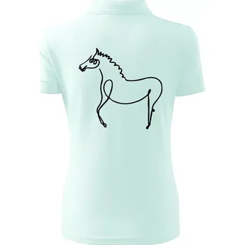 Kůň kreslený - Polokošile dámská Pique Polo - XS ( Frost )