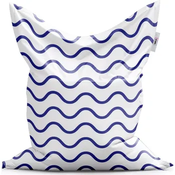 Sedací pytel Sablio Sedací vak Classic Modré vlnky - 150x100 cm