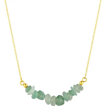 Náhrdelník EVOLUTION GROUP CZ Ocelový náhrdelník s kamenem zelený avanturín - 42037.3