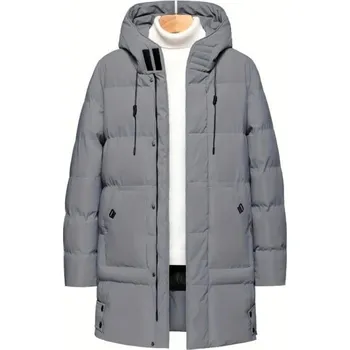 Pánská bunda Pánská zimní bunda Větruodolné provedení Zapínání na zip a patenty Praktické kapsy Teplá bavlněná podšívka Odolná polyesterová zimní bunda šedá M