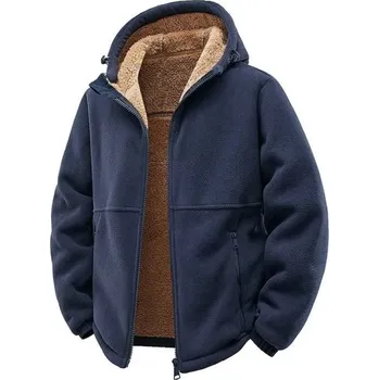 Pánská bunda Pánská zimní bunda Větruodolné provedení Zapínání na zip Praktické kapsy Kapuce Kašmírová podšívka Teplé pohodlné zimní nošení pro zimní období modrá L