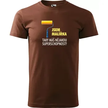 Sablio Tričko s potiskem Jsem malířka, taky máš nějakou superschopnost? - hnědé 4XL