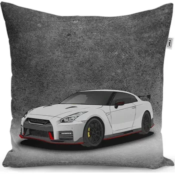 Polštář Sablio Polštář Nissan GTR 35 Šedý - 50x50 cm