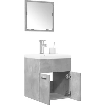Koupelnový nábytek 3dílný set koupelnového nábytku betonově šedý kompozitní dřevo Šedá 3324861