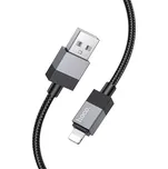 Datový kabel HOCO X110 USB A na Lightning, 2,4A, opletený, délka 1m, barva černá