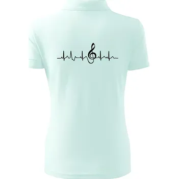 Moje srdce bije pro hudbu - Polokošile dámská Pique Polo - 3XL ( Frost )