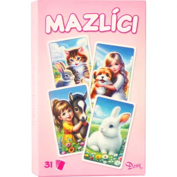 černý petr Rappa Karty Černý Petr zvířecí mazlíci růžový