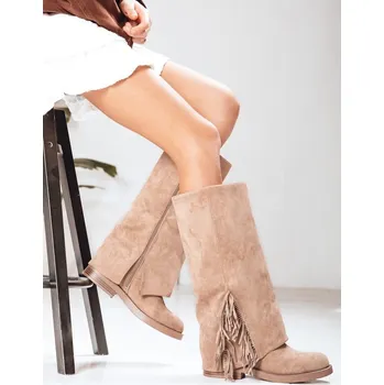 Dámské kozačky Dámské boty DSTREET KHAKI 39