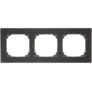 vypínač Rámeček 3 násobný, skleněný, Simon 55 Nature TRN3/182, černá