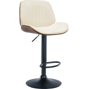 Barová židle Barová židle Nova syntetická kůže, černá, ořech / krémová