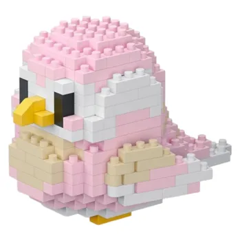 ostatní stavebnice Stavebnice 7,6 x 10 x 5,5 cm Růžová andulka z mini kostiček 244 dílků Pohyblivá křídla Kreativní dekorativní model pro děti i dospělé