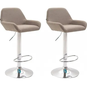Barová židle 2 ks / set barová židle Braga látkový potah, chrom, taupe