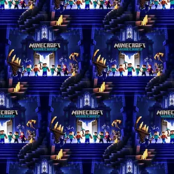 Galanterie Zimní softshell - Minecraft tmavě modrá